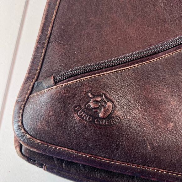 Puro Cuero Brown Leather CrossBody Purse Bag - Picture 3 of 10